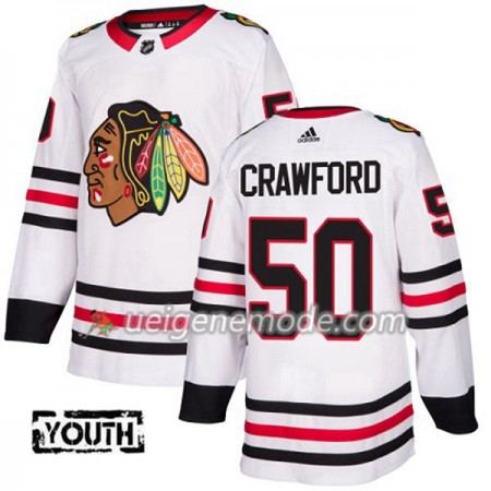 Kinder Eishockey Chicago Blackhawks Trikot Corey Crawford 50 Adidas 2017-2018 Weiß Authentic